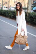 Balenciaga, Work, Mustard Pants, Zara, White Coat.jpg