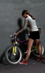 Hipster girl heading home on her bike.PNG