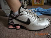 white, black, & pink leather nike shox cl 2.jpg