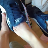 taking off her sockless pumas.mp4