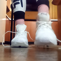 shoeplay in my white fila sneakers.mp4